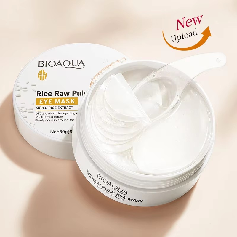 Collagen Under Eye Patches - 바이오아쿠아 쌀눈가마스크 60매 - 다크서클 완화,
