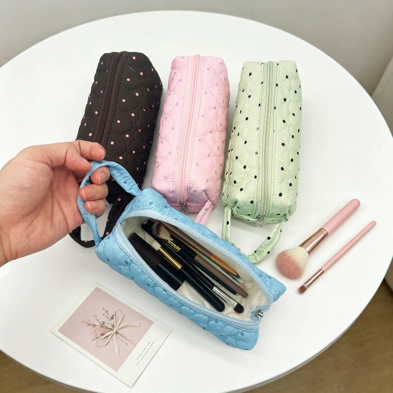 휴대용 도트 무늬 화장품 파우치, 미니멀한 디자인, 대 - Makeup 리뷰 및 가격