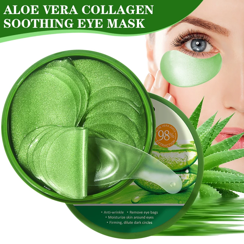 60pcs 알로에 베라 콜라겐 아이 마스크 안티 다크  - Collagen Under Eye Patches 리뷰 및 가격